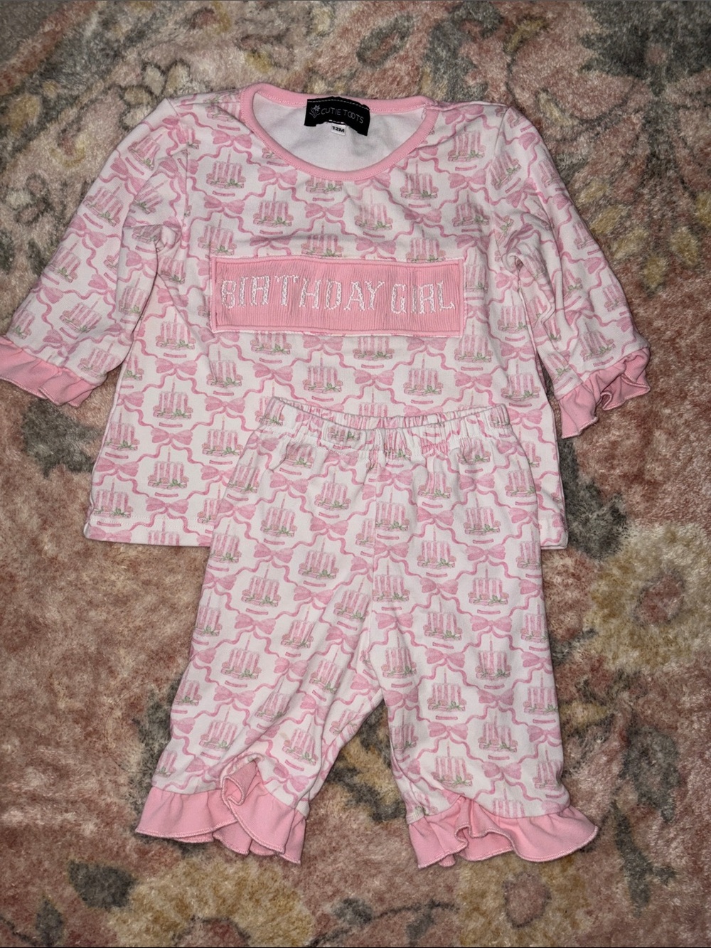 Smocked Birthday Pajamas 1st Birthday